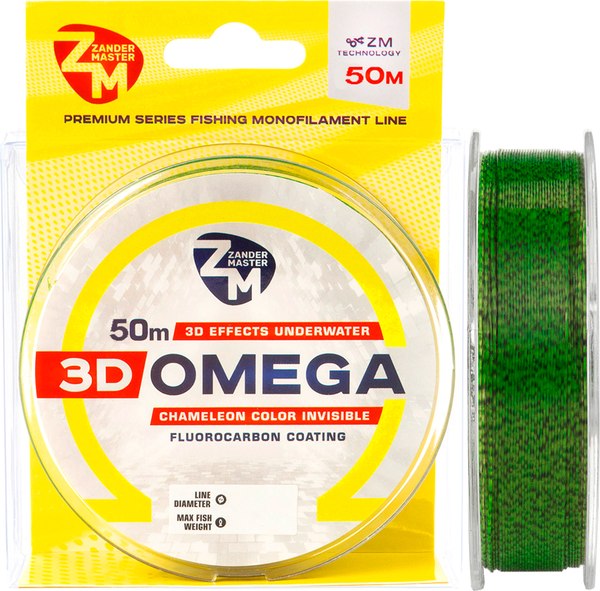 Леска монофильная ZanderMaster 3D Omega 0.181мм 5.6кг / 11746 (50м)