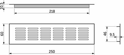 Решетка вентиляционная AKS 250x60 (алюминий, черный)