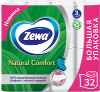 Туалетная бумага Zewa Natural Comfort 3-х слойная (32рул) - 