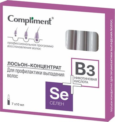 Ампулы для волос Compliment Селен + Никотиновая кислота (7x10мл) - 