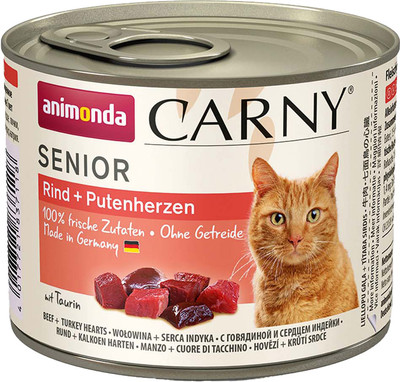 

Влажный корм для кошек, Carny Senior с говядиной и сердцем индейки