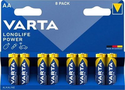 Комплект батареек Varta Longlife Power High Energy LR6 AA / 04906121418 (8шт) - 