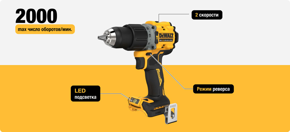 Профессиональная дрель-шуруповерт DeWalt DCD805P2T