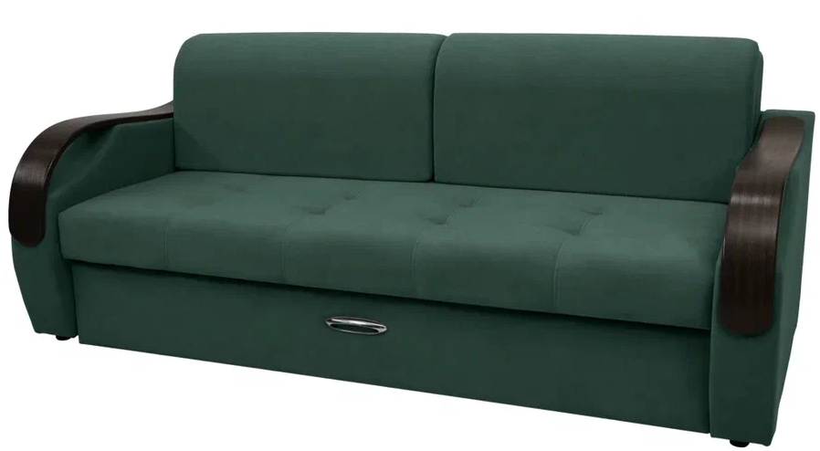 Диван Сириус Лидер-6 ППУ 225x110 (Eva 19 велюр темно-зеленый)