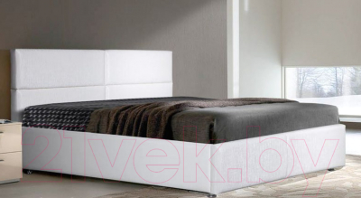 Двуспальная кровать Мебель-Парк Линда 200x180 (белый)
