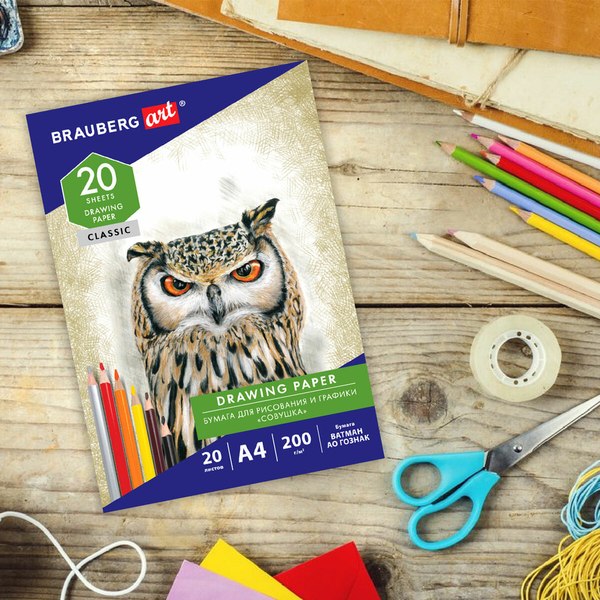 Набор бумаги для рисования Brauberg Art Classic / 114492 (20л)
