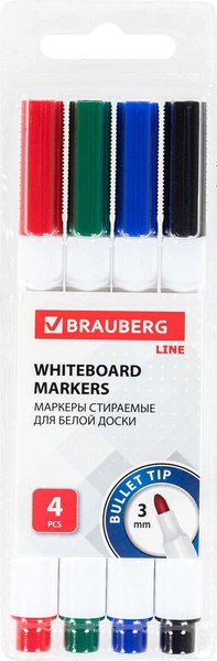 Набор маркеров Brauberg Line / 152119 (4цв)