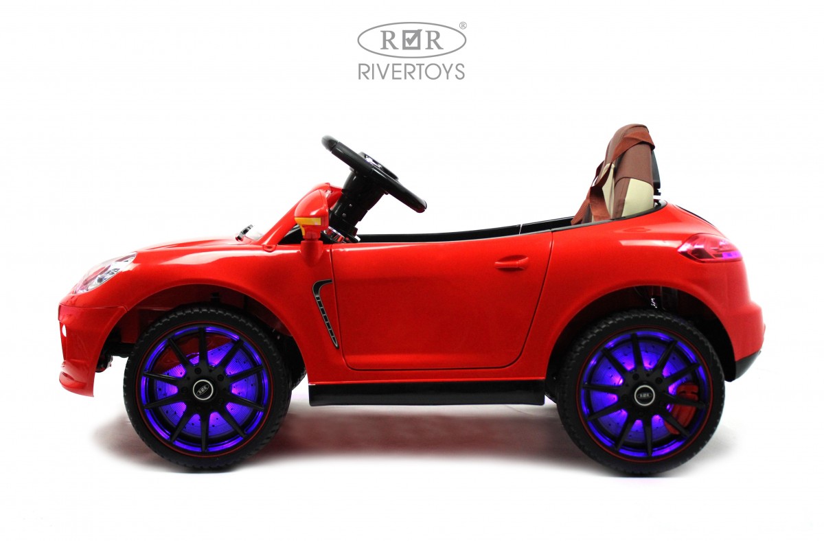 Детский автомобиль RiverToys A444AA (красный, кожа-EVA) — фото 2