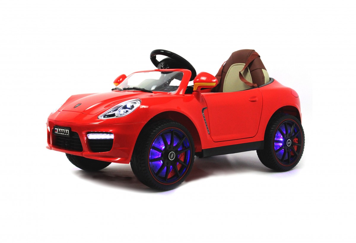 Детский автомобиль RiverToys A444AA (красный, кожа-EVA)