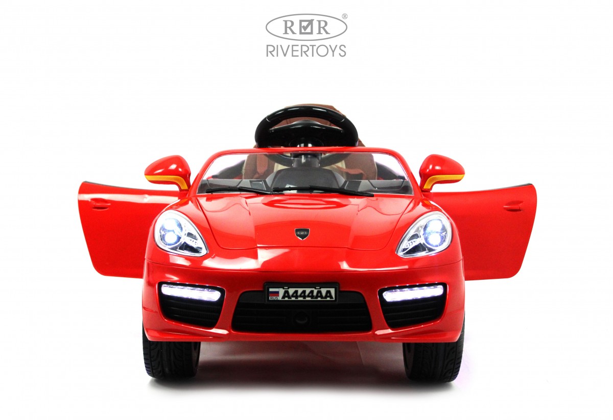 Детский автомобиль RiverToys A444AA (красный, кожа-EVA) — фото 4