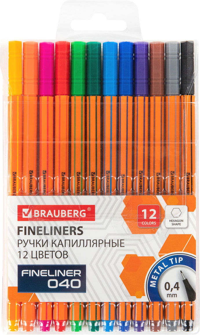 Набор капиллярных ручек Brauberg 144143 (12цв)