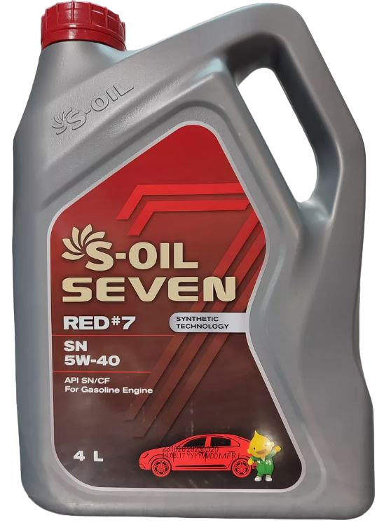 Моторное масло S-Oil Seven Red №7 SN 5W40 / E107649 (4л)