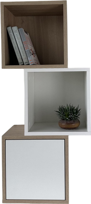 Комплект полок ML Smart Group Илия 35x25x25 (3шт, фарфор белый/дуб кендал натуральный) - 