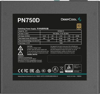 Блок питания для компьютера Deepcool PN750D 750W (R-PN750D-FC0B-EU-V2)