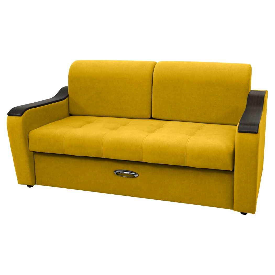 Диван Сириус Лидер-3 ППУ 185x110 (Eva 18 велюр желтый)