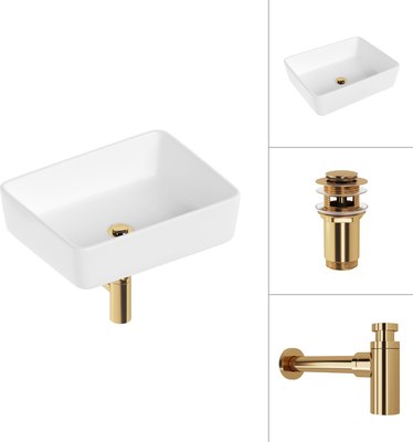 Умывальник Lauter 21674 + клапан 21190G + сифон 21635G (золото) - 