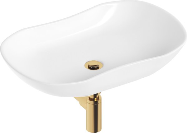 Умывальник Lauter 21570 + клапан 21190G + сифон 21635G (золото)