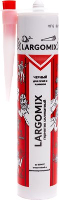 Герметик силикатный Largomix Высокотемпературный для печей и каминов (280мл, черный) - 
