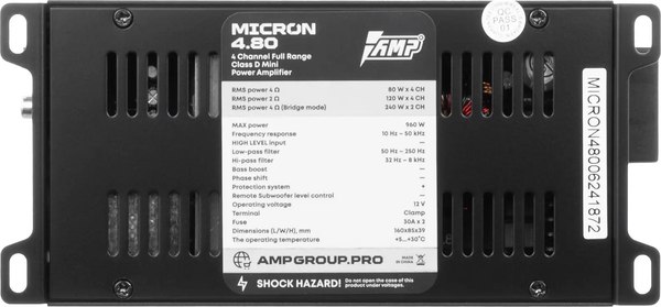 Автомобильный усилитель AMP Micron 4.80
