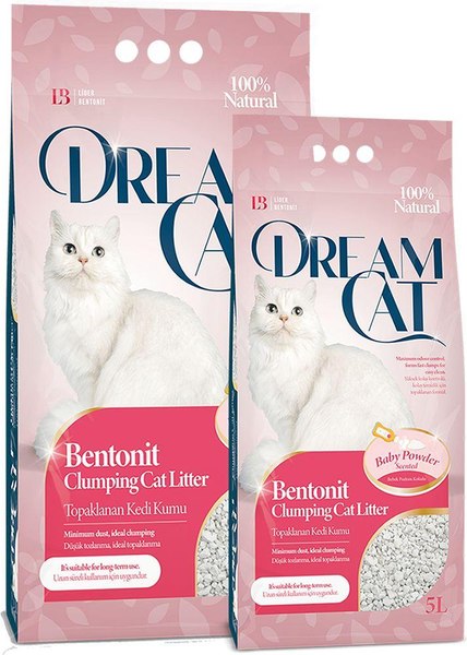 Наполнитель для туалета Dream Cat Бентонитовый Baby Pouder (20л)