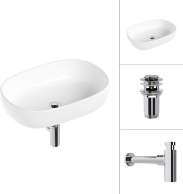 Умывальник Lauter 21836 + клапан 21190CH + сифон 21635CH (хром) - 