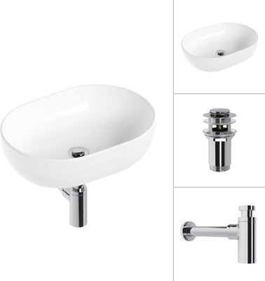 Умывальник Lauter 21836A + клапан 21190CH + сифон 21635CH (хром) - 