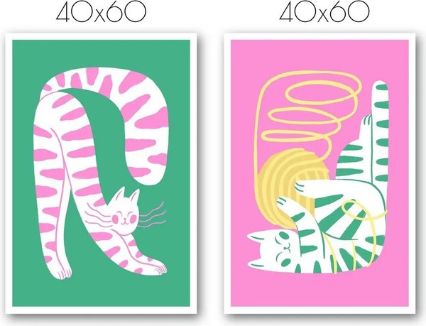 Постеры Citydecor Котик 10 (2шт, 40x60)