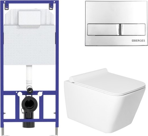 Унитаз подвесной с инсталляцией Saniteco KW-9004W + 525 040000 + L3 040013