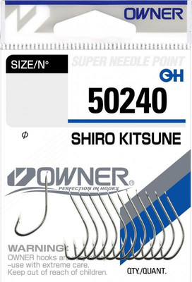 Набор крючков рыболовных Owner Shiro Kitsune nickel №10 / 50240-10 (15шт) -