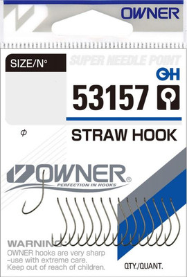 Набор крючков рыболовных Owner Straw Hook w/eye brown №12 / 53157-12 (15шт) - 