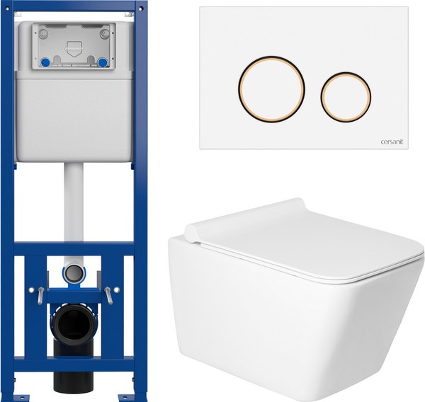 Унитаз подвесной с инсталляцией Saniteco KW-9004W + 63535 + S-IN-MZ-LINK_PRO