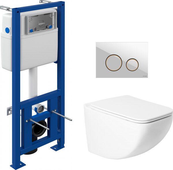 Унитаз подвесной с инсталляцией Saniteco KW-99048 + 63535 + S-IN-MZ-LINK_PRO