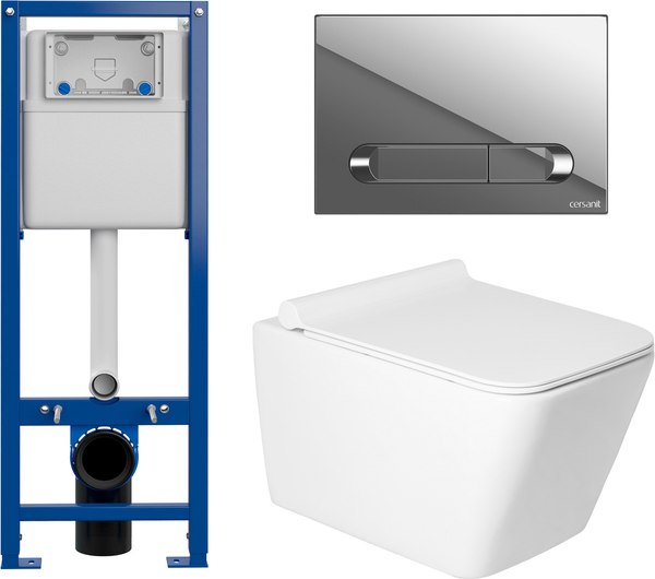 Унитаз подвесной с инсталляцией Saniteco KW-9004W + 64110 + S-IN-MZ-VECTOR