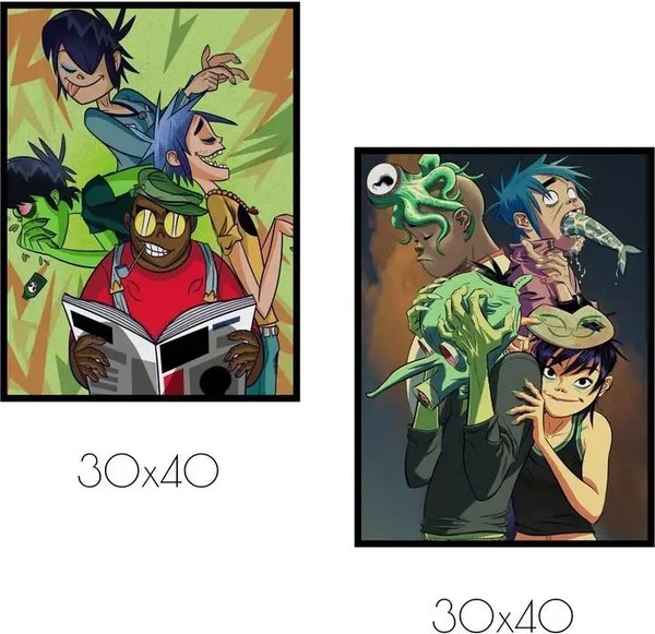 Постеры Citydecor Gorillaz 10 (2шт, 30x40)