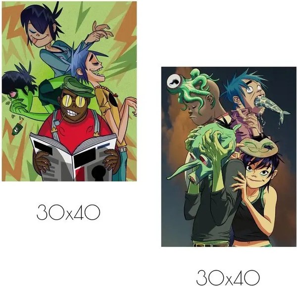 Постеры Citydecor Gorillaz 10 (2шт, 30x40)