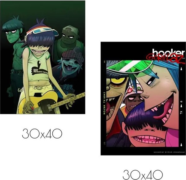 Постеры Citydecor Gorillaz 4 (2шт, 30x40)