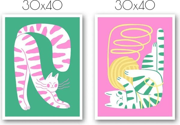 Постеры Citydecor Котик 7 (2шт, 30x40)