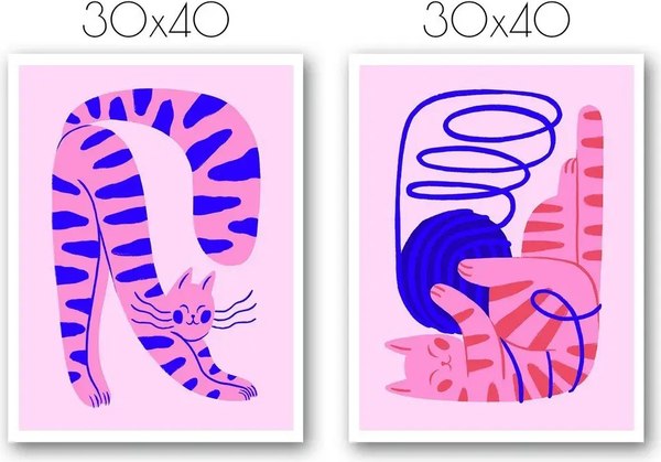 Постеры Citydecor Котик 8 (2шт, 30x40)
