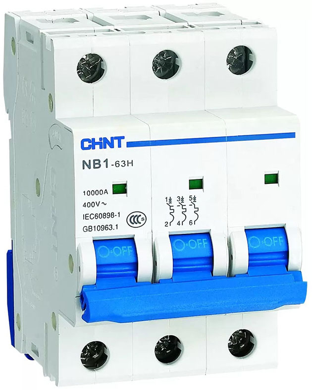 Выключатель автоматический Chint NB1-63H 3P 50А / 179890