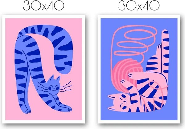 Постеры Citydecor Котик 9 (2шт, 30x40)