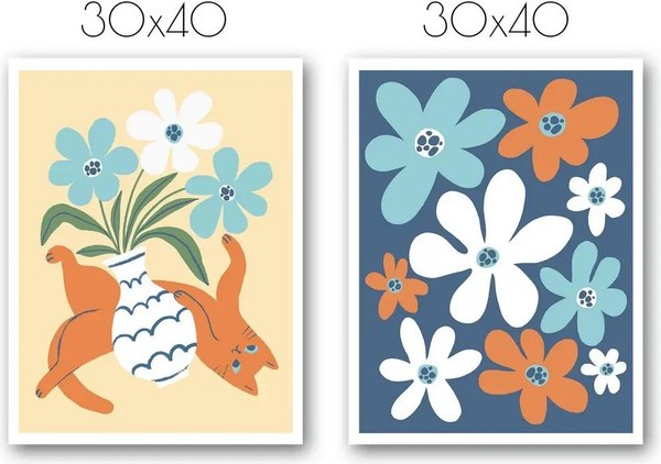 Постеры Citydecor Кот и ваза 4 (2шт, 30x40)