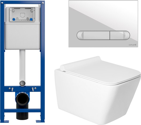 Унитаз подвесной с инсталляцией Saniteco KW-9004W + 64109 + S-IN-MZ-VECTOR
