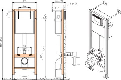 Унитаз подвесной с инсталляцией Saniteco KW-99046 + 64110 + S-IN-MZ-VECTOR