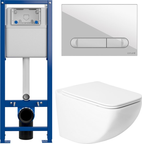 Унитаз подвесной с инсталляцией Saniteco KW-99048 + 64109 + S-IN-MZ-VECTOR