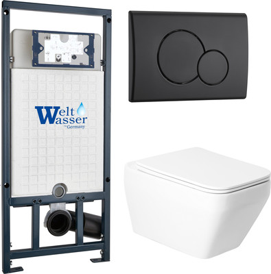 

Унитаз подвесной с инсталляцией, KW-9010W + Marberg 507 RD MT-BL + Marberg 507