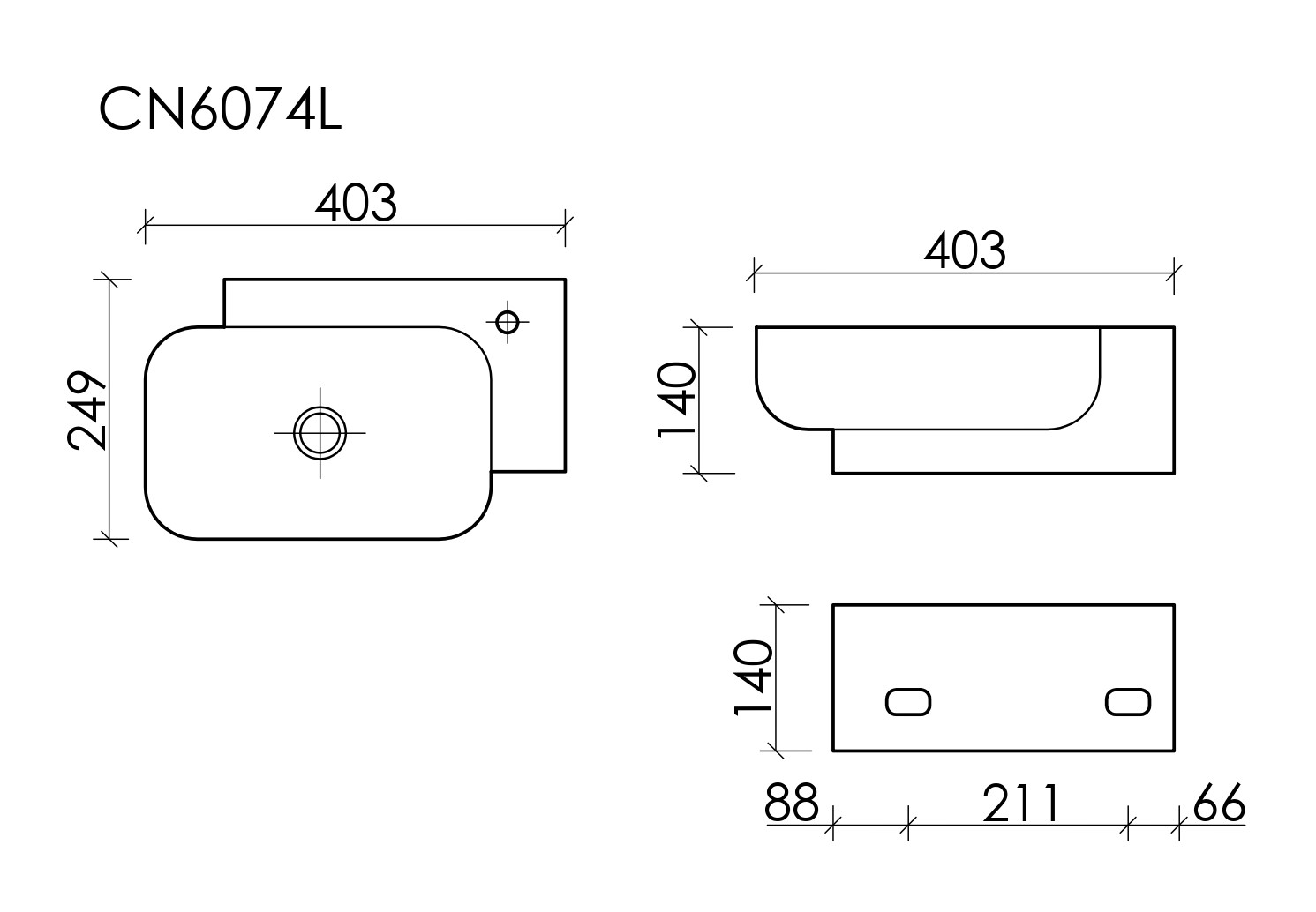 Умывальник Ceramica Nova CN6074L