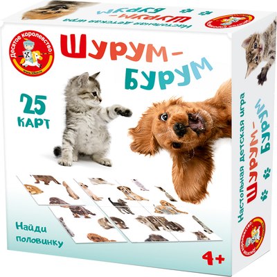 

Развивающая игра, Шурум-бурум Найди половинку Кошки, собаки / 05125