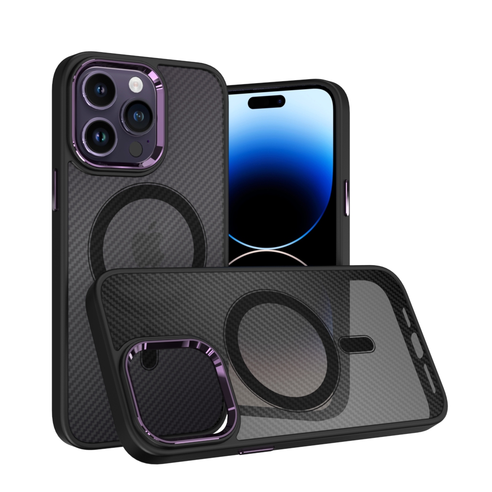 Чехол-накладка Bingo Metal Magnetic Carbon для Apple iPhone 15 Pro Max (фиолетовый) — фото 3