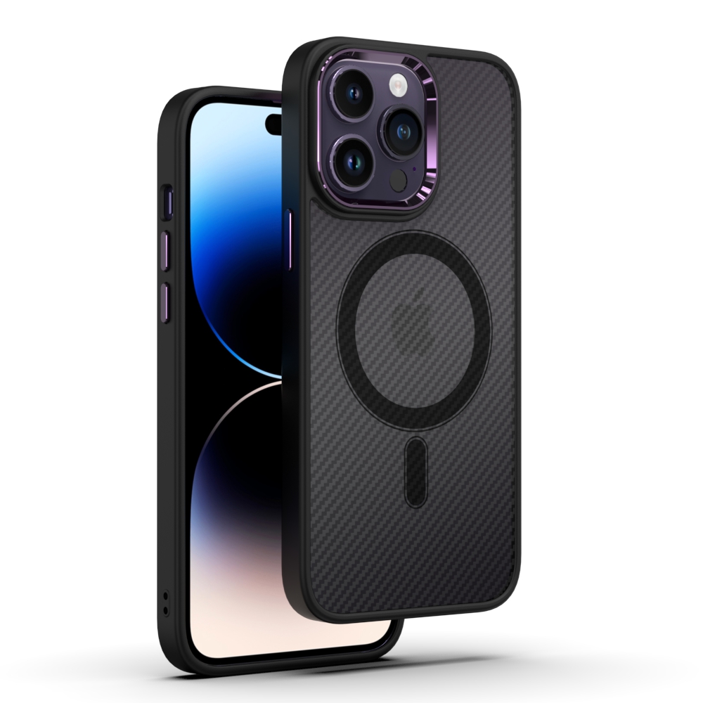 Чехол-накладка Bingo Metal Magnetic Carbon для Apple iPhone 15 Pro Max (фиолетовый) — фото 2