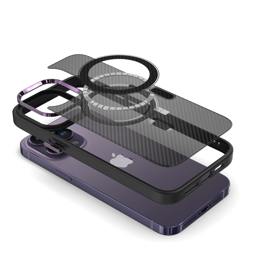 Чехол-накладка Bingo Metal Magnetic Carbon для Apple iPhone 15 Pro Max (фиолетовый) — фото 5